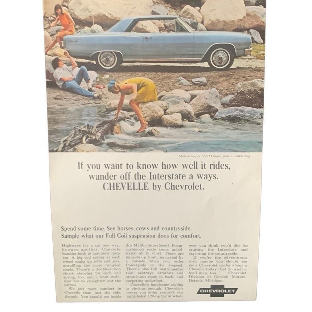 Vintage 1965 Chevrolet Malibu Super Sport Coupe Ad Advertisement